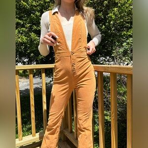 70s Style Flare Corduroy Jumpsuit